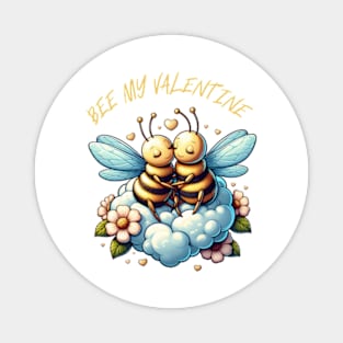 couple of bees embracing on a cloud Magnet